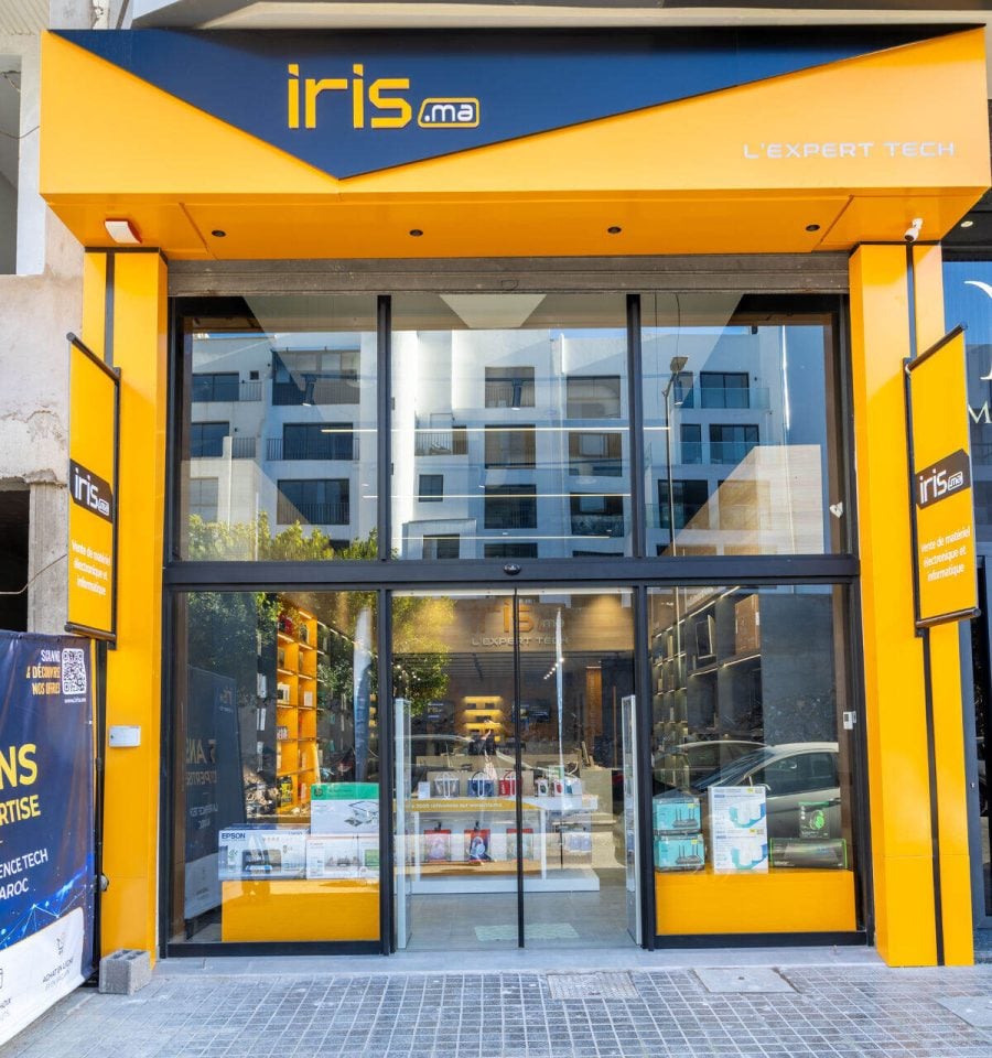 La façade du magasin iris.ma au rond-point Bachkou, à Casablanca